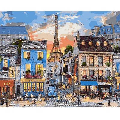 China Beautiful Modern Wholesale Landscape Home Accessories Paint By Numbers As Gifts For Friends for sale