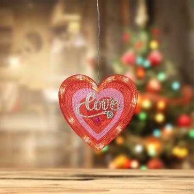 China Good Quality Morden DIY Handmake Love Shape Diamond Painting LED Light Night Lamp Cartoon Modeling Lights for sale