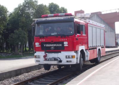 China HTRR209 Combate a incêndios de dupla finalidade Sistema ferroviário de caminhões especiais Tanque de água incêndio 30km / h à venda