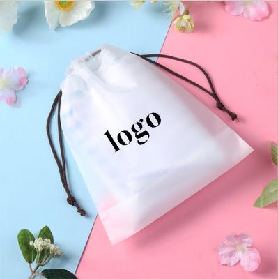 China Pack Garment Custom Printed Polythene Matte Bag For Garment Apparel Swimwear Packaging, Translucent EVA Frosted Drawstring Plastic Bag for sale