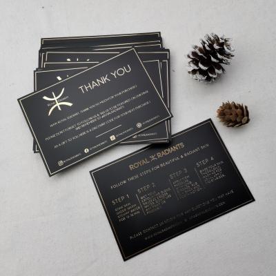 China Gartment Maker Printing Paper Custom Black Personalized Business Thank You Card Weding Card for sale