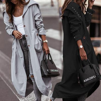 China Autumn and winter women's jacket casual lapel long women's loose anorak breathable elegant coat for sale