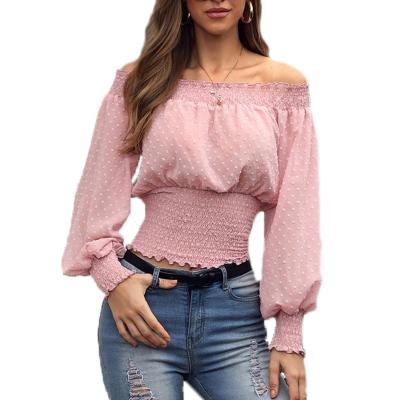 China New fancy QUICK DRY elegant casual blouse ladies crop spring fashion spring fashion chiffon tops blouses for women for sale