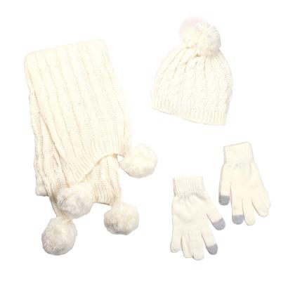 China Warmer [S31003] Long Twisted Knitted Winter Scarf, Beanie Hat, Winter Glove Coverall Set For Men & Women. for sale