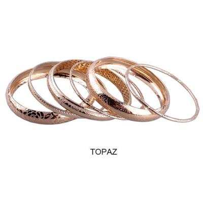 China Hiphop [BR090] 6 Pieces Multiple Steel Roll Or Flower Stamping Metal Bracelets Combination Set. for sale