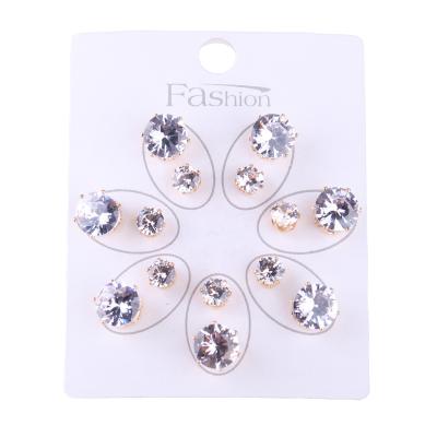 China CLASSIC [ER1003] Classic 7 pair Multi-size zircon stud earring set. for sale