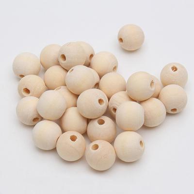 China Diy Decoration Factory Direct Big Hole Wooden Beads Round 20mm With Holes DIY Jewelry Accessories for sale