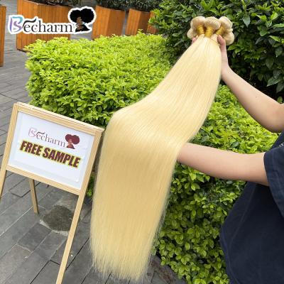 China Free Sample Becharm Silky Straight Wave 613 Russian Blonde Hair Bundles Straight Hair Bundles Peruvian Hair Weave for sale