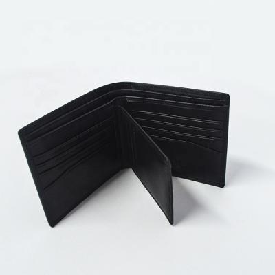 China 2020 Hot Selling RFID Men's Wallet Classic Black RFID Genuine Leather Wallet For Sale for sale