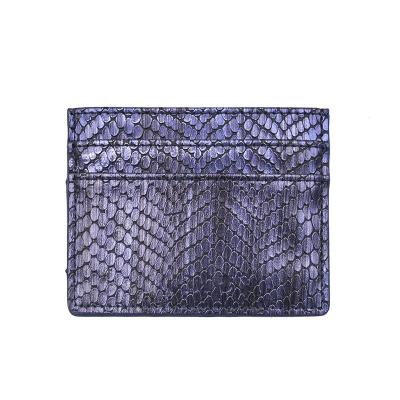 China Ladies Eco-friendly Python Leather Wallet Card Fashion Vegan ID Credit Card Holder for sale