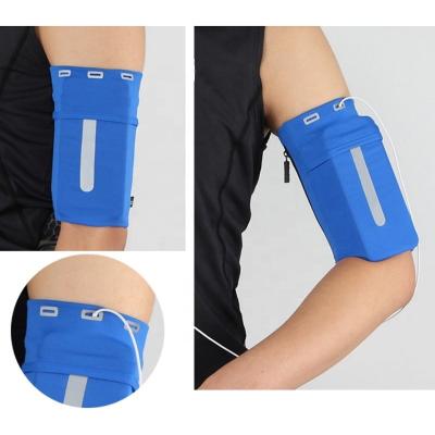 China With Earphone Hole Sport Armband Sleeve Wrist Band Elastic Phone Bag For Running Fitness Retraining Fits All 6.5