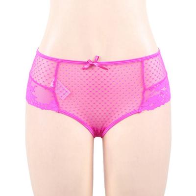 China Breathable Sexy Hollow Hollow Underwear Women's Bandage Women's Bow Lace Thong Panties for sale