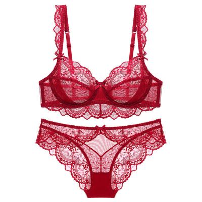 China Sexy Underwear Women's Cotton Polypropylene Pump Wholesale Lace Bra And Panty Set for sale