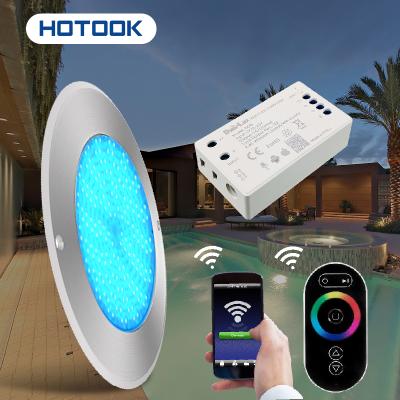 China Pool. Pond. Fountain Wifi Music Control RGB 4 Wire Brand Wireless Niche Replace Wall Mounted Swimming Pool Spa LED Stainless Steel Pool Lights for sale