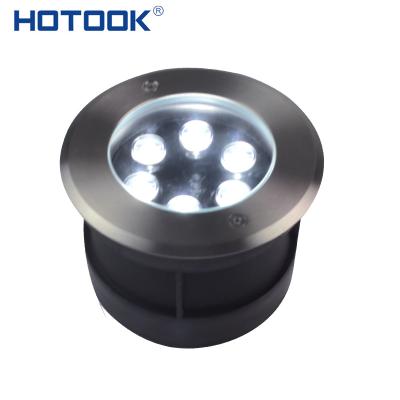 China LANDSCAPE HOTOOK OEM/ODM 6W Driveway Lighting Outdoor IP 68 Waterproof Stianless Steel 12V Recessed LED Ground Light for sale