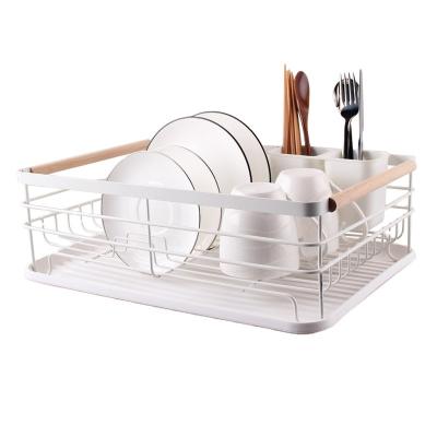 China Hot Selling Single Layer Dish Rack Viable With Tray Holding Dishes Kitchen Storage Rack Plastic Kitchen Dish Rack for sale