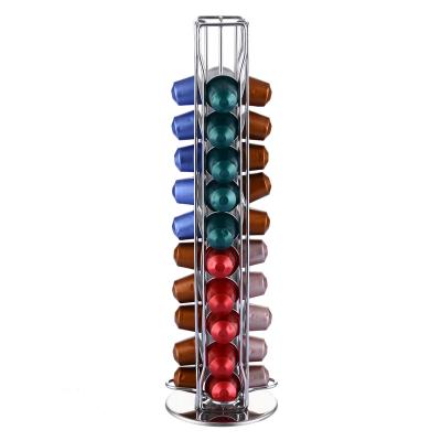 China Sustainable 40pcs Nespresso Coffee Capsule Holder with Rotating Base for sale