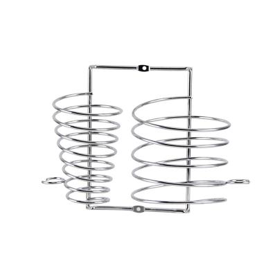 China Fengyue Chrome Plating Cardboard Steel Metal Silver Hair Dryer Bathroom Wall Storage Rack for sale