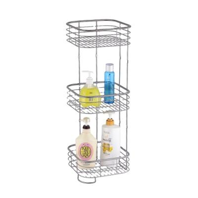 China 3 Layers Bathroom Wall Mount Bathroom Waterproof Cosmetic Storage Rack Sustainable for sale