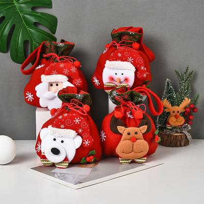 China Stereo Carry Bag Flannel Fabric Christmas Cute Gift Bag Holiday Christmas Doll Candy Bag Christmas Gift Decorations for sale