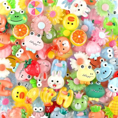 China Love Mix Kawaii Food Cute Fruit Resin Animal Flatback Cabochons For Phone Case Deco Scrapbooking DIY Lucky Bag for sale