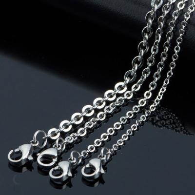 China Trendy Jewelry Findings Stainless Steel Cross O Chain Necklace For Women Men DIY Jewelry Bracelet Thin Necklace for sale