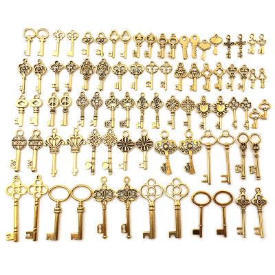 China FASHIONABLE Sale Mix Gold Antique Metal Charms Key Pendants For Jewelry Making DIY Handmade Craft for sale