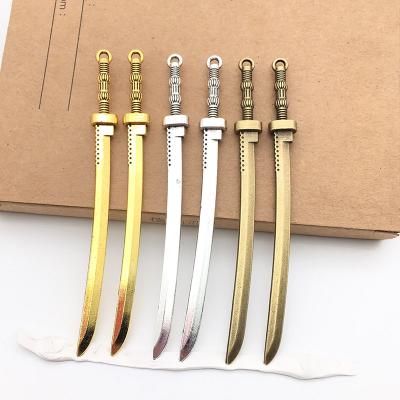 China FASHIONABLE Alloy 3 Color 10*108mm Heavy Sword Knife Long Charms DIY Metal Jewelry Pendant Wholesale for sale