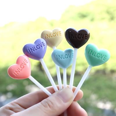 China Cute in Love Heart Lollipop Resin Cabochon Imitation Food Flat Back Art Supply Decoration Charm DIY Craft for sale