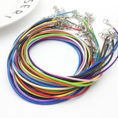 China Fashionable Jewelry Findings Diameter 1.5mm Real Leather Rope Necklace With Clasp Adjustable Braided Rope For Jewelry Making DIY Necklace Bracelet for sale