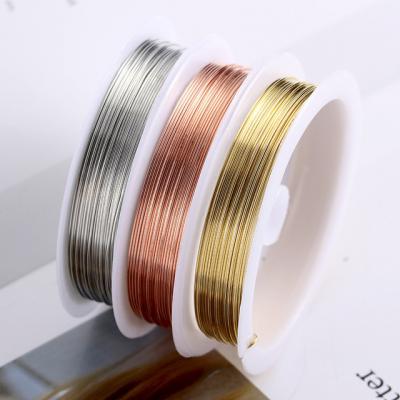 China Fashionable Jewelry Findings 0.2-1mm Silver / Gold / Rose Gold Copper Wire For Bracelet Necklace DIY Indelible Wire Jewelry Rope Beading String For Craft Making for sale