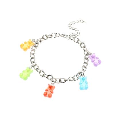 China FASHIONABLE cartoon cute candy color bear pendant bracelet, unisex, party gift, daily jewelry creative jewelry for sale