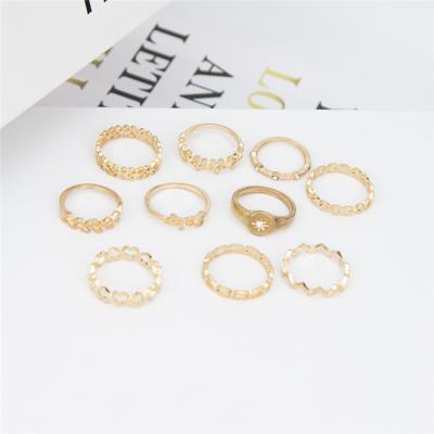 China New AliExpress Popular Border Accessories Creative Ring Set Fashionable Women's Ring Tail Joint Ring for sale