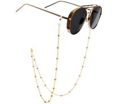 China Fashoin Fashion Women's Gold Silver Lanyard Chains Sunglasses Necklace Beaded Masking Glasses Chain Eyewears Tie Backing Neck Strap Rope for sale