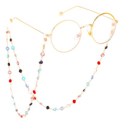 China Colorful Fashoin Crystal Bead Eyeglass Holder Fashion Glasses Chain Women Eye Accessories Masking Lanyard Straps Cord Sunglasses String for sale