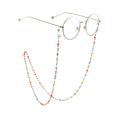 China Fashoin Crystal Glasses Chain Luxury Colorful For Ladies Glasses Masking Strap Charm Accessor Lanyard Reading Chain Sunglasses Lanyard for sale