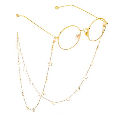 China Fashoin Fashion Star Moon Reading Glasses Chain Metal Eye Wear Accessories Sunglasses Necklace Monocle Masking Lanyard Glasses Chain for sale