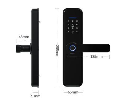 China TTLOCK Tuya WiFi Waterproof App Apartment Door Lock Smart Biometric Fingerprint Door Handle Keyless Smart Digital Lock for sale