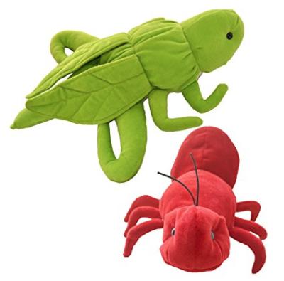 China Soft Plush/Rosy Ladybug Hand Puppet Soft Animal Plush Grasshopper Hand Puppet Toy for sale