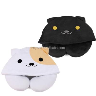 China Lovely Stuffed Plush Cat Pillow /Cushion Cat Travel Cushions /Custom U Shape Pillow for sale