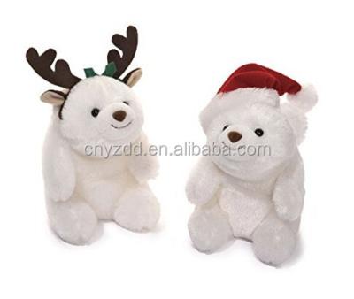 China Plush Holiday Set Santa and Reindeer Teddy Bears /Hot Sale Stuffed Teddy Bears in Christmas Clothes/Soft Christmas Toy Sitting Bears for sale