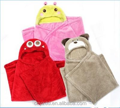 China PORTABLE Hooded Animal Blanket For Kid / Fleece Animal Blanket With Hooded for sale