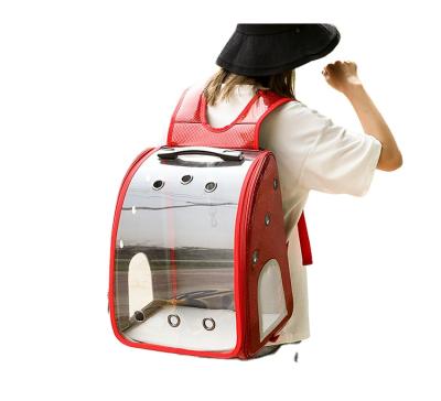 China New Breathable Large PU Pet Carrier Backpack On Wheels Trolley Dog Cat Travel Bag For Pet Airline Approved for sale