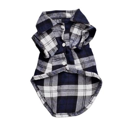 China Pet Stocked Checked Shirt Pet Clothes Summer Spring Dog Clothes Dog Clothes Size: XS-L. for sale