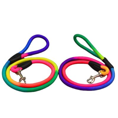 China Colorful Padded Pet Traction Leash Rope Sleeve Cheap Pet Tie Up Dog Strong Round Training Climbing Rope for sale