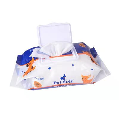 China Good price biodegradable pet body 100pcs/bag pet house stocked cleaning wet cloth for sale