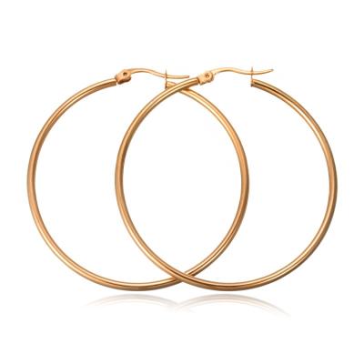 China Fashionable Classic Loose CLASSIC 925 Sterling Silver Gold Titanium Big Circle Endless Hoop Earrings For Women for sale