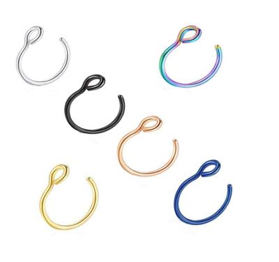 China Fashion 20G Stainless Steel Jewelry Nose Ring Set For Men Women Hypoallergenic Hypoallergenic Piercing Circle Ring Set for sale