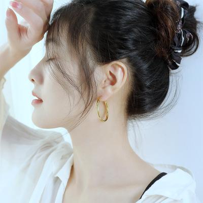 China European and American 18K Gold Fashion New Fashion Stainless Steel Hoop Earrings Exaggerated Hoop Earrings Stainless Steel for sale