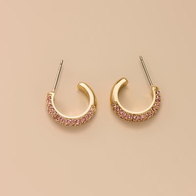 China 2021 Hot Selling Fashion Classic Alloy Zircon Diamond Hoop Earrings Jewelry For Classic Women for sale